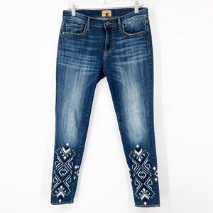 Driftwood Marilyn Mid-Rise Embroidered Skinny Jeans